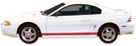 Mustang 1987-2004 donje bočne trake u stilu GT naljepnice i pruge-srebro