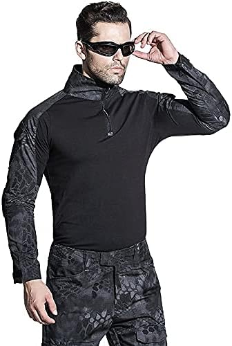 Lilychan muški taktički vojni dijelovi odijela u uniforme dugih rukava borbene košulje i jastučići za lakat koljena