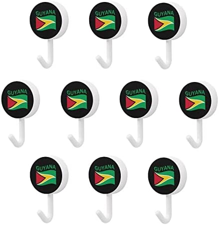 Zastava zidnih kuka Gvajane okrugle plastične kuke Izdržljive ljepljive kuke za kuhinjsku kupaonicu 10 pakiranja