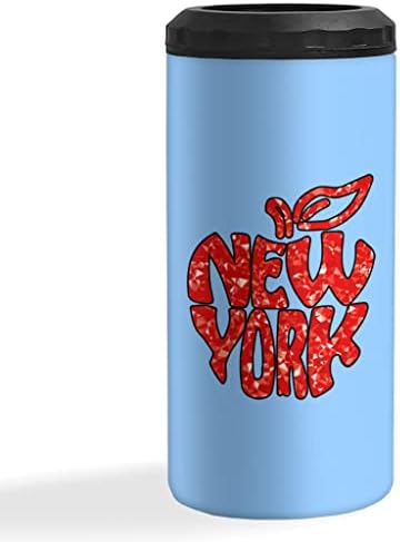New York Big Apple izolirano vitak Can Cooler - Funny Can Cooler - Tematski izolirani Slim Can Cooler