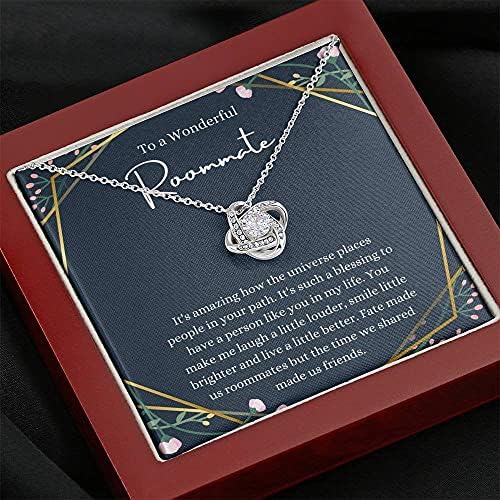 Personalizirani poklon nakita - Ljubavni čvor, poklon ogrlice za cimericu, cimerica u kolegiju, ogrlica cimera, ideja za poklon za