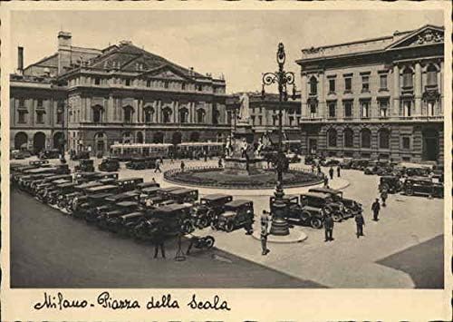 Piazza della Scala Milano, Italija originalna Vintage razglednica
