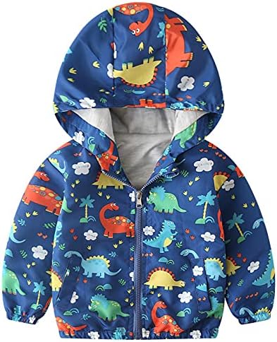Dječaci kaput kaputa s kapuljačom dinosaur djevojke bez vjetra za bebe mališani crtani zip zipper jakna Mali dječaci dolje kaput