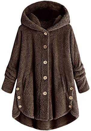 Plus veličine zimski kaputi za žene žene zimske gumbe dugih rukava Sherpa jakna džepovi toplo runo