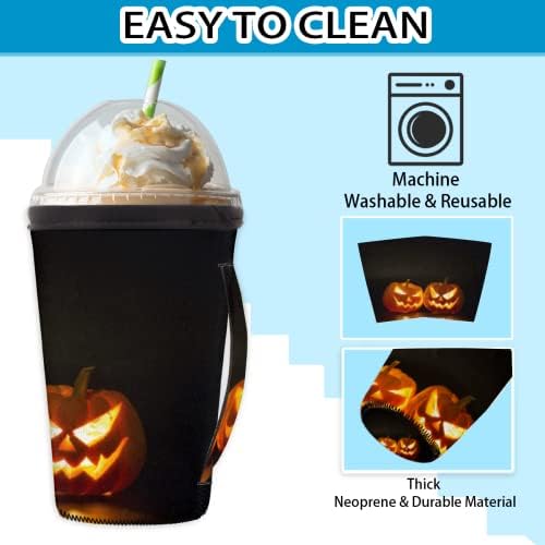 Halloween bundeva Lantern 70 Ledena rukava za višekratnu upotrebu s ručicom Nepren šalica za čašicu za sodu, latte, čaj, pića, pivo