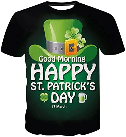 Wocachi St. Patrick's Dan muške majice Soutder kratki rukavi zeleni grafički grafički tinejdžeri smiješni gnomi tiskani mišić fit majica