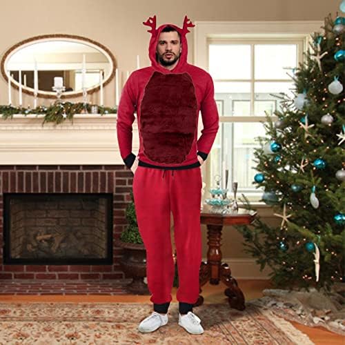 Muška jesenska i zimska božićna odjeća set lagani džemper i hlače dva komada smiješne pahuljaste džempere hlače muške maturante