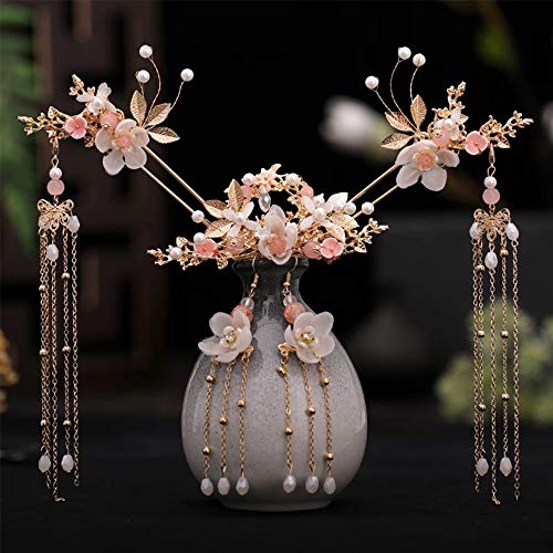 Kineski štapići za kosu s dugim resicama ukosnica za kosu cvijet kristalni biserni ukosnice Tradicionalni klasični stil ručno izrađeni