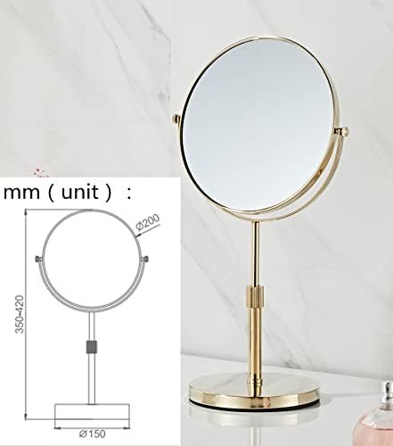 Stolno ogledalo za šminkanje od 8 inča dvostrano 7 puta veće, podesivo po visini okruglo stolno ogledalo u visini, kozmetika podesiva