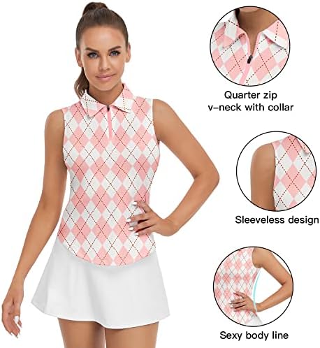 Soneven ženske golf košulje bez rukava cvjetni atletski polo majica vlage Wicking teniske majice suhe fit