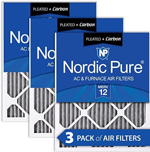 Nordic Pure 20x30x1 MERV 12 плиссированных plus ugljen filteri za peći ac, 3 pakiranje & amp; 20x20x1 MERV 12 плиссированных plus ugljen