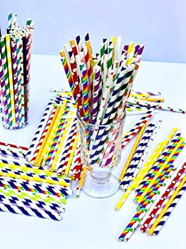 Papirne slamke koje se mogu reciklirati 100 kom za rođendanske zabave, umjetničke i zanatske projekte, lijepe boje, izdržljive, 6 mm