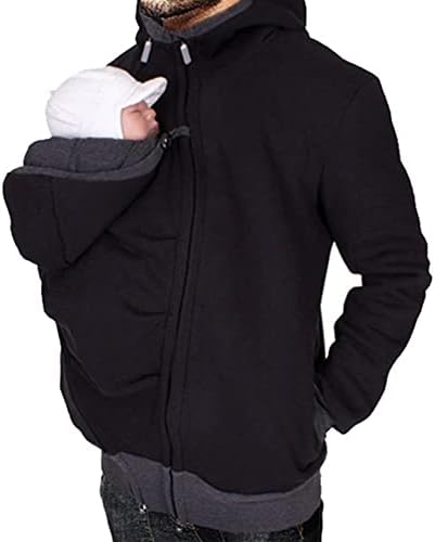 Amropi muški kenguroo jakna za tata i bebe nosač hoodie pulover majice