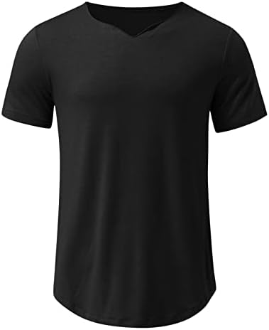 Ljetni vrhovi kratkih rukava za muškarce, sportski hladni mišićni majica s čvrstom bojom casual lagano pulover v vrat majice majice