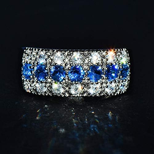 925 srebra s plavim safirom zaručnički prsten modni nakit poklon za žene Veličina 6-10