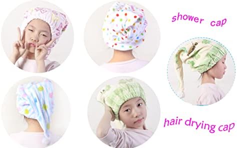 ANLLER 2 pakiranje kapice za sušenje kose, omotač ručnika za kosu za djecu, kapu za kosu, kapu za tuširanje, patuljasti šešir, sladak