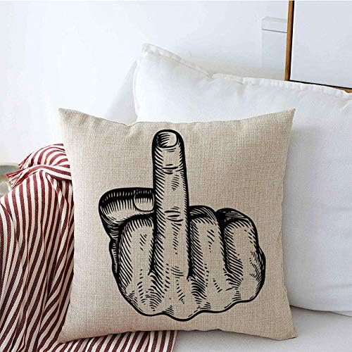 Dekorativni jastučni jastuk pokriva ručna tetovaža srednjeg prsta jebeni kunete da si simbol Simbol potpisuje simboli gestikulirajući