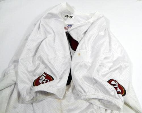 2002 San Francisco 49ers 69 Igra izdana bijela vježba dres 3x dp29083 - nepotpisana NFL igra korištena dresova