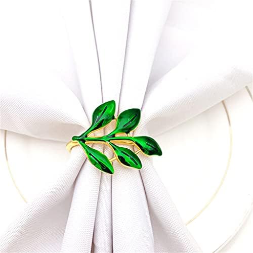 Cujux 10pcs hotelski zeleni list salveti prsten kineske salvete kopče ubrus prsten za ručavanje dekoracija stola (boja: a, veličina
