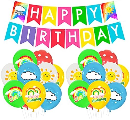 Rainbow rođendanski zabava baloni Sretan rođendan za rođendan, dugi baloni, torti za torte za djevojčice dječaci princeza rođendanske