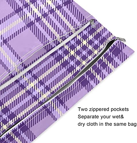 Kigai ljubičasti kvadrat 2pcs tkanina od pelena mokre suhe torbe s ručicama džepovima vodootporna višestruka upotreba za putovanja,