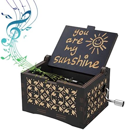 Bolunlun Ti si moja Sunshine Music Box, Dar za kćer/sin za mamu/baku, Wood Laser Graving Vintage Music Box, Majčin dan, rođendan/Božić