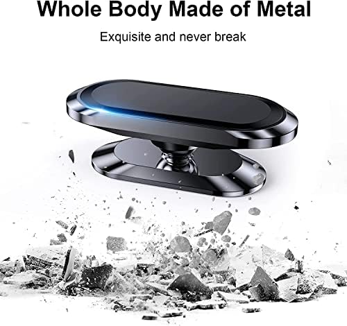 【2-pack】 Magnetski držač telefona za automobil, [super jaki magnet] [s 4 metalne ploče] iPhone magnetski auto nosač za mobitel, [rotacija