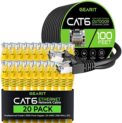 Zupčanik 20pack 1ft cat6 ethernet kabel i 100ft cat6 kabel