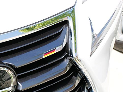 ijdmtoy aluminijska ploča Njemačka zastava značka amblema kompatibilna s njemačkom automobilom prednja rešetka, bočni blatobrani, trup,