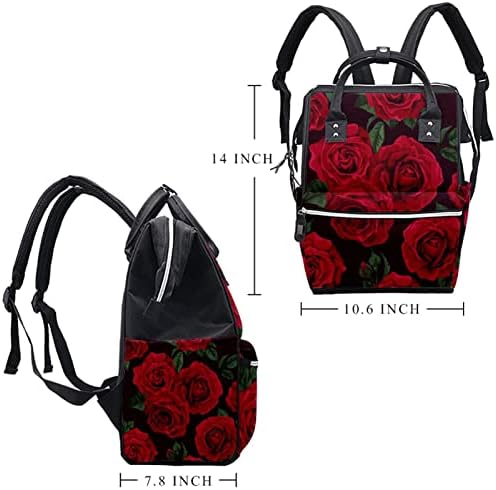 Guerotkr putuju ruksak, vrećice pelena, vreća s ruksakom pelena, crveni cvjetni uzorak ruže