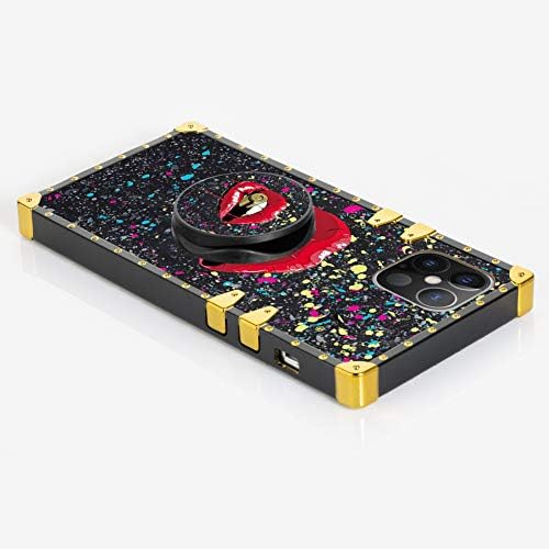 BITOBE luksuzni kvadratni telefon kućišta iPhone 12 Pro Max 6,7 inča 2020 Crveni usani retro elegantni meki TPU dizajn