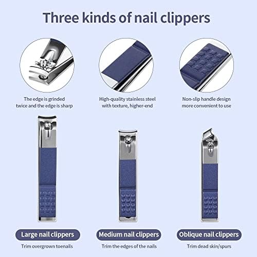 Rayess 12 in1 manikura set škara za nokte od nehrđajućeg čelika rezač noktiju za njegu kompleta za njegu prijenosnih alati za šminkanje