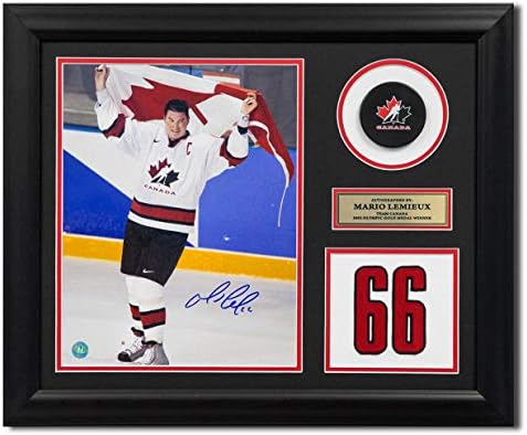 Mario Lemieux Team Canada potpisao 2002. Olimpijsko zlato 20X24 Broj okvira - Autografirane NHL fotografije