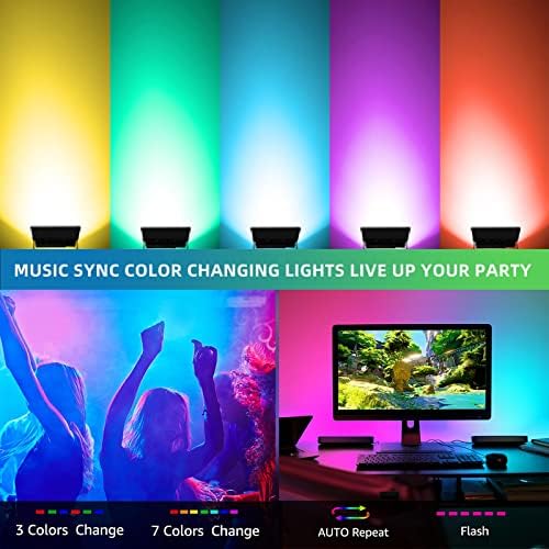 Lightnum RGB Flood Light 100W, 300W ekvivalentna vanjska boja za promjenu pozornice Pametna LED osvjetljenje pejzaža s kontrolom aplikacija,