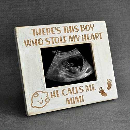 K Kenon Baby ugravirani drveni okvir slike - Postoji ovaj dječak koji me zove Mimi - Winnie The Pooh Sonogram Frame Frame, nova mama,