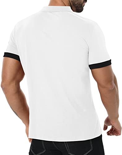 Kuyigo muške polo majice s kratkim rukavima četvrt-zip casual Slim Fit Polo majica