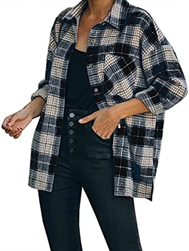 Ženski kaputa debela klasična jednostruka jakna s košuljama kaputa s dugim rukavima u obliku kaputa dugih rukava nadmašuju džepovima