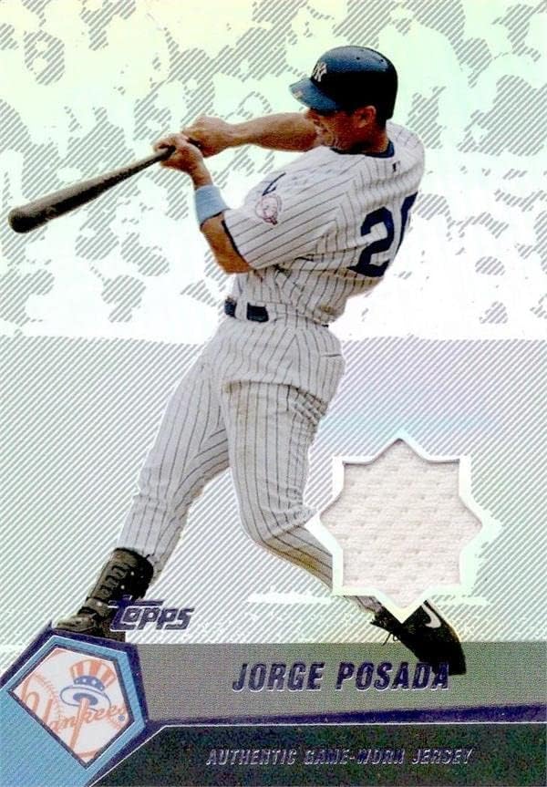 Jorge Posada igrač istrošen Jersey Patch Baseball Card 2004 Topps Refractor JP - MLB igra korištena dresova