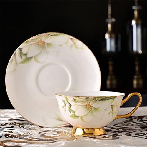 Tddgg 15 pcs fino kraljevska zlatna linija naljepnica keramički čaj set ljiljana cvjetna kost kineska kava set porculan čaj čaj čaj