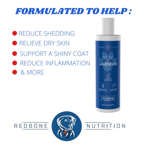 & - Šampon za pse od lavande na bazi organskog ulja sjemenki konoplje / smanjuje prolijevanje, ublažava suhu kožu, sadrži vitamine