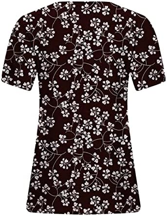 Ženska bluza za ljeto 2023. Plus Size Ženska ležerna majica kratkih rukava s laticama i tiskanim izrezom u obliku slova u, labavi vrhovi,