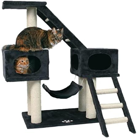 Trixie Moriles smeđa mačka toranj s ogrebotinama, stan, viseća platforma, obložena platforma, vrhnje, srednji