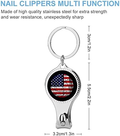 USA zastave odbojka metalni kopč za nokte Personalizirani rezač noktiju Ultra oštri čvrsti isječak za nokte s ključem s privjesom za