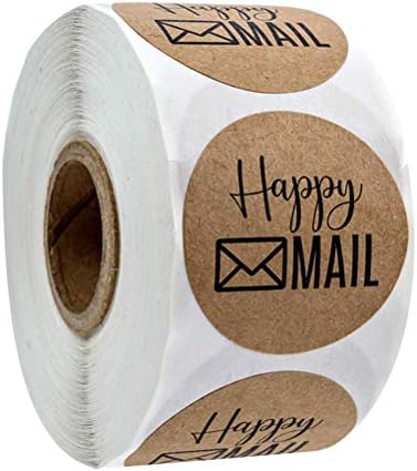 1 rola 500pcs Kraft papir u obliku okruglog oblika poštanska poklon naljepnica naljepnica Samoljepljiva naljepnica za poklon pakiranje