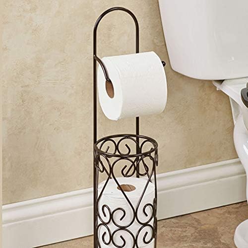 Metalni samostojeći stalak za toaletni papir i spremnik za pohranu za 3 role rezervnog toaletnog papira-za organiziranje skladištenja