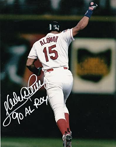 Sandy Alomar Jr Cleveland Indijanci 1990. Akcija Al Roy potpisano 8x10 - Autografirane MLB fotografije