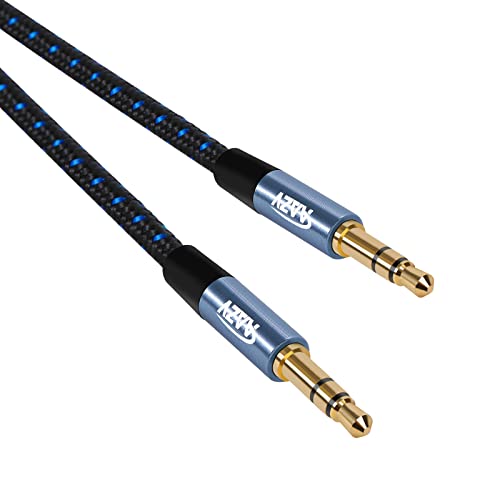 AAZV AUX kabel 3,5 mm stereo ， audio kabel mužjak do mužjaka 4ft ， najlonski pleteni pomoćni kabel ， za slušalice, telefone, zvučnike,
