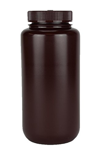 2106-0032 laboratorijska boca jantarne boje širokog grla, visine 12 inča, širine 12 inča, duljine 21,8 inča, 1000 ml