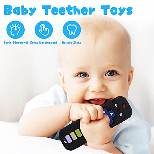Kpblis Baby Teether Igračke, 2 PCS daljinski upravljač Oblik Toys Igračke za zube i telefon u obliku telefona za bebu, silikonski zubi