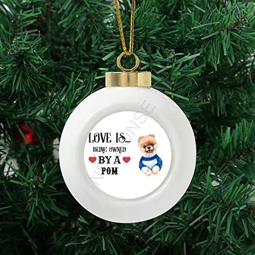 Božićni ukrasi Ljubav je u vlasništvu psa Shar Pei s malim keramičkim ukrasima za kuglice za visenje drveća Poklon za Majčin dan božićni